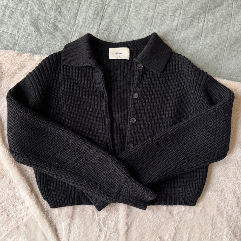 Wilfred Black Knit Cardigan